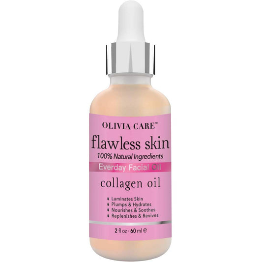 Collagen Facial Oil - Flawless Essential Facial Oil 100% Natural. Nourishing, Reviving & Hydrating Soothing - for All Skin Types - 2 Fl Oz (Collagen)